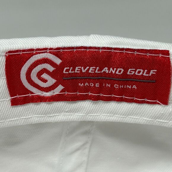 Cleveland Golf Dad Hat Cap Golfer Golfing White Cotton 6 Panel Strapback - Picture 10 of 12